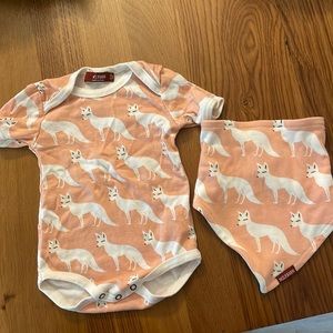 Pink fox onsie set
